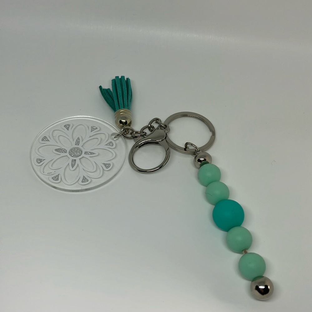 Silicone beaded rod keychain